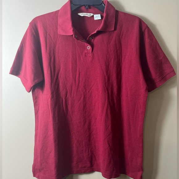 Eddie Bauer Cotton Polo Medium Short Sleeve Snap Button Golf Preppy Resortwear - Picture 9 of 9